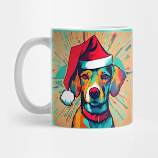 Retriever Wearing A Santa Hat Pop Art Puppy Mug